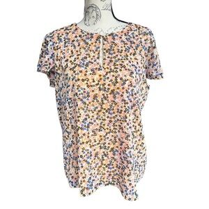 NWT Floral flutter sleeve blouse, size M